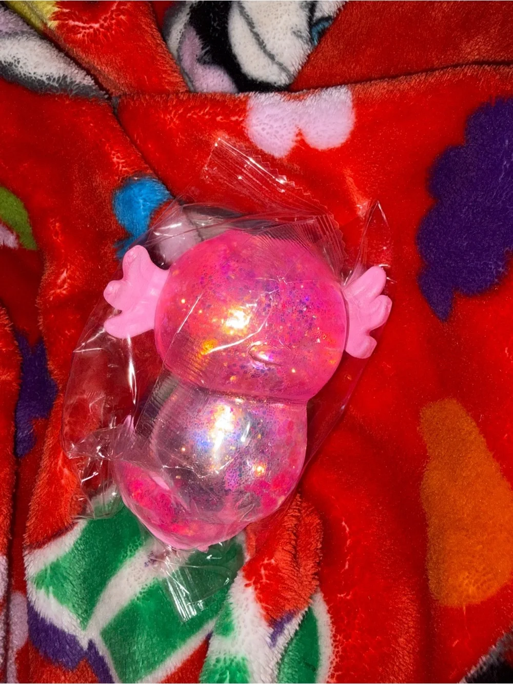 Small  2-3 inch Glitter Axolotl squishy viral Toy - Pink New QUICK SHIP